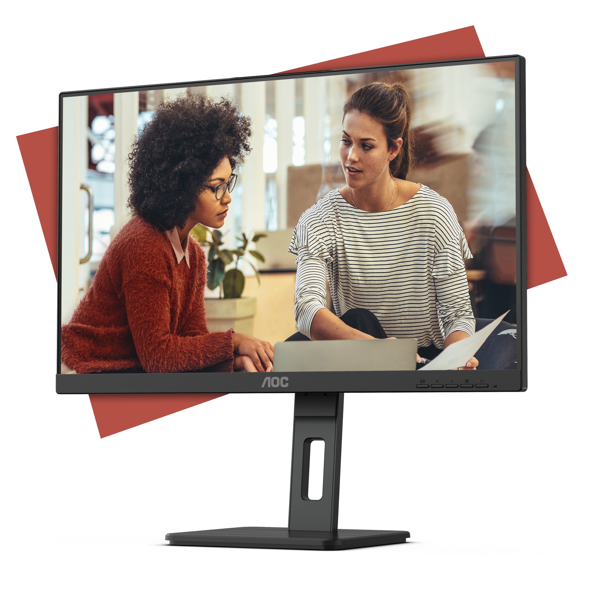 AOC 24E3QAF – Monitor, 24", IPS, 75 Hz, Integrierte Lautsprecher, Schwarz
