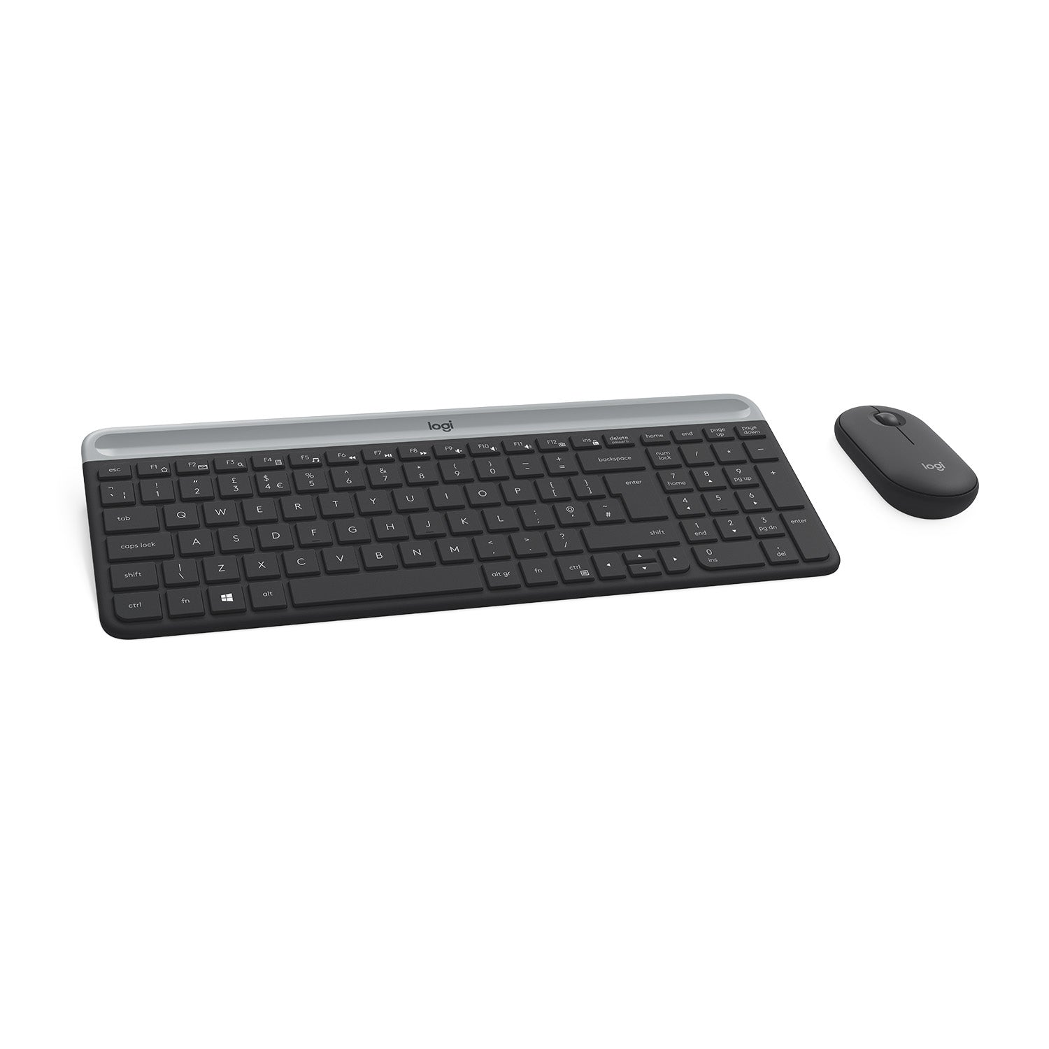 Logitech 920-009194 – Tastatur-Maus-Set – AZERTY (BE) – RF 2,4 GHz, Full-Size, USB-A Nano, Graphit