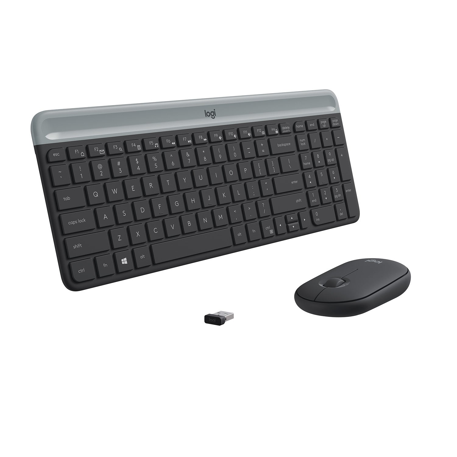 Logitech 920-009194 – Tastatur-Maus-Set – AZERTY (BE) – RF 2,4 GHz, Full-Size, USB-A Nano, Graphit