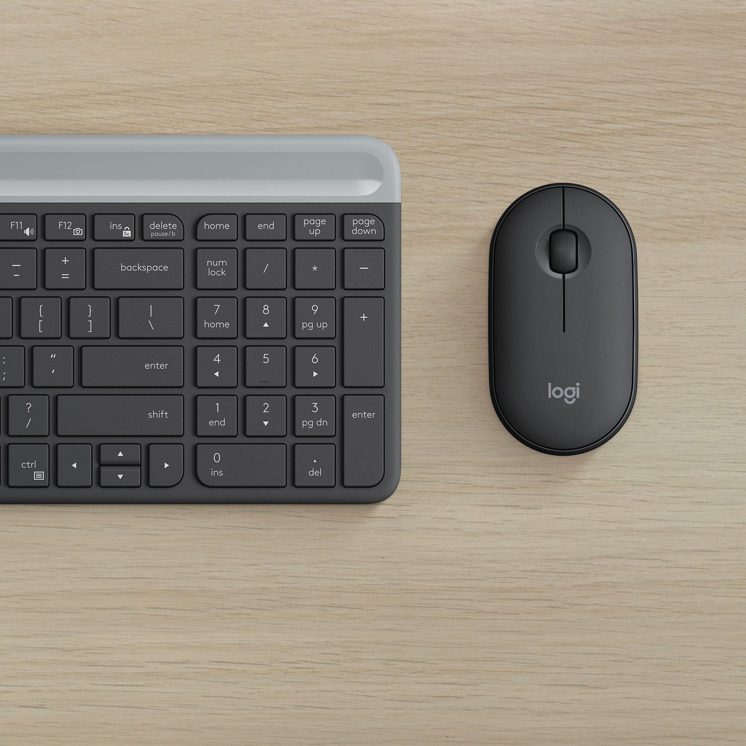 Logitech 920-009194 – Tastatur-Maus-Set – AZERTY (BE) – RF 2,4 GHz, Full-Size, USB-A Nano, Graphit