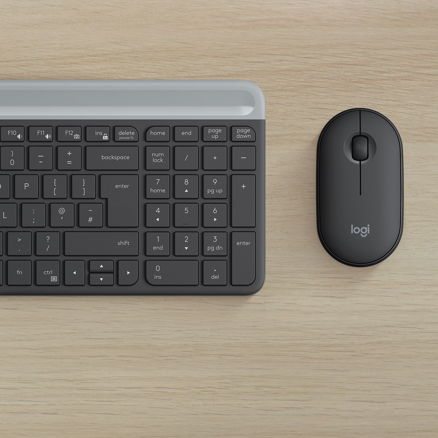 Logitech 920-009194 – Tastatur-Maus-Set – AZERTY (BE) – RF 2,4 GHz, Full-Size, USB-A Nano, Graphit