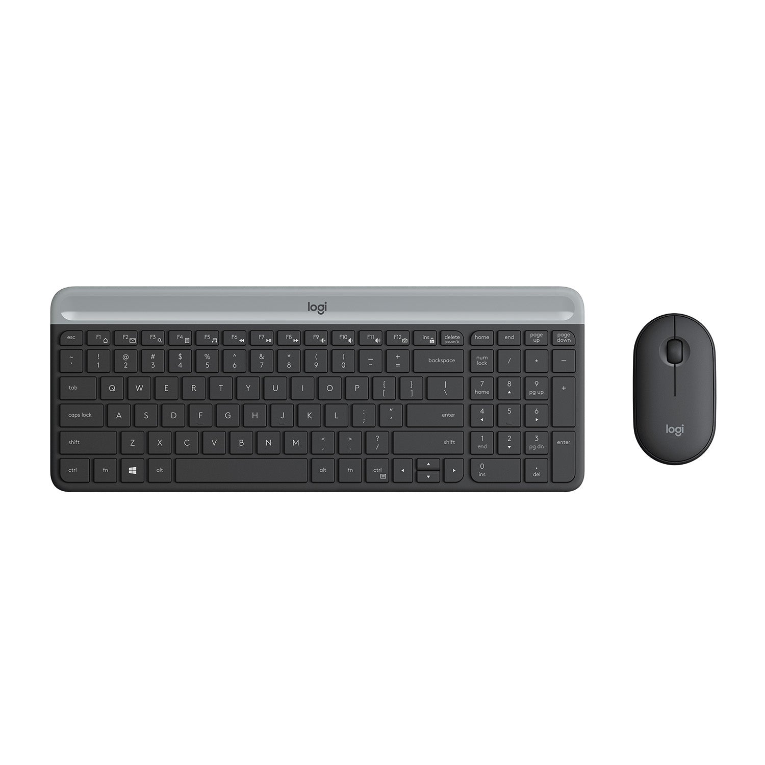 Logitech 920-009194 – Tastatur-Maus-Set – AZERTY (BE) – RF 2,4 GHz, Full-Size, USB-A Nano, Graphit