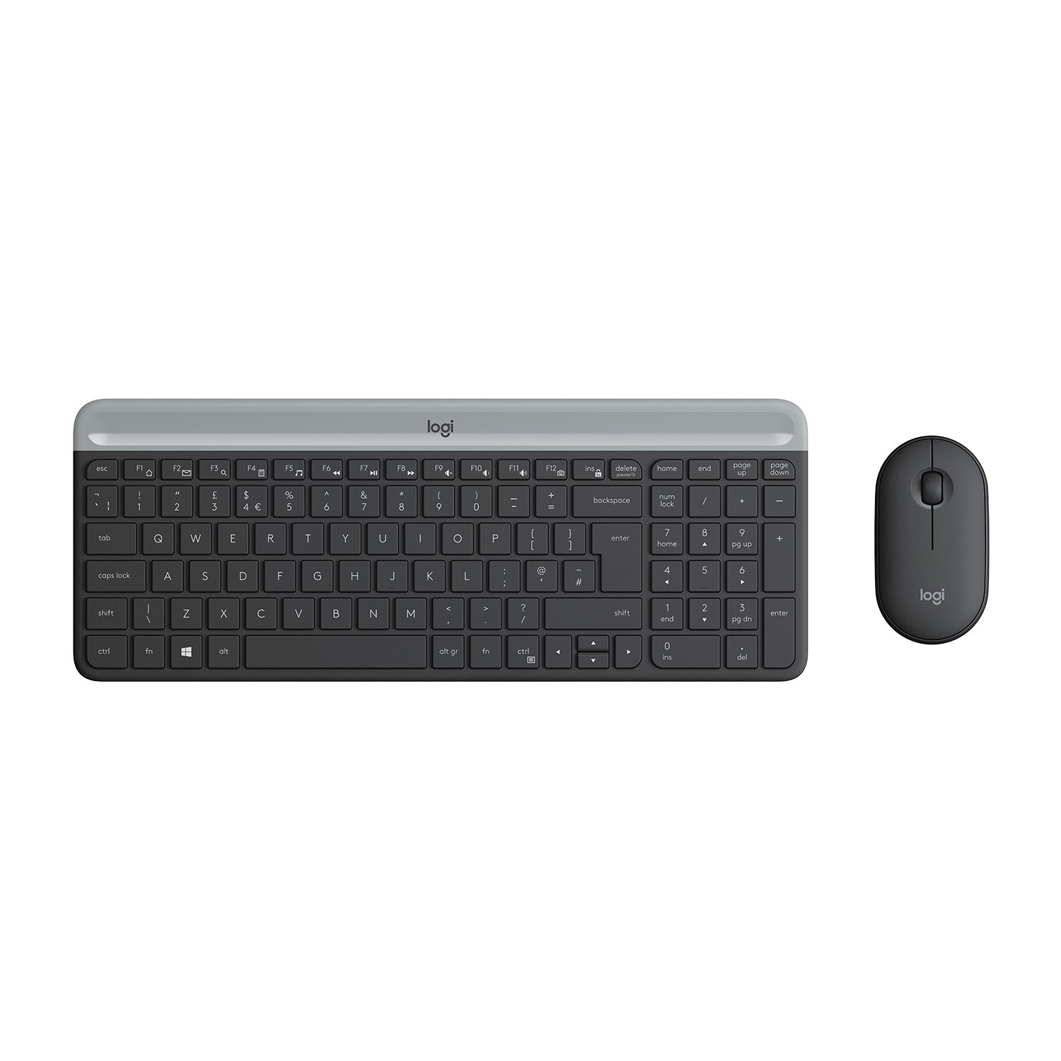 Logitech 920-009194 – Tastatur-Maus-Set – AZERTY (BE) – RF 2,4 GHz, Full-Size, USB-A Nano, Graphit