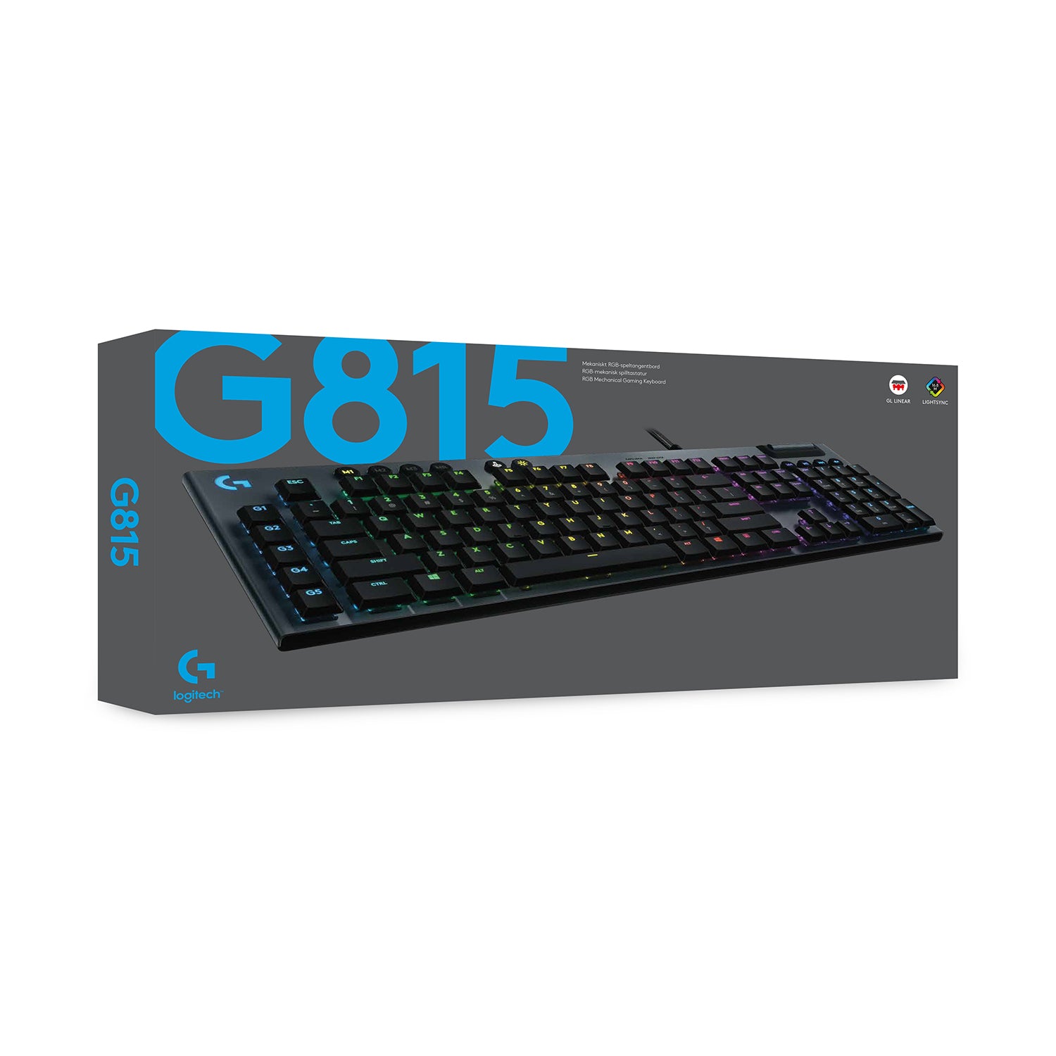 Logitech G G815 – Gaming-Tastatur – Mechanisch, Kabelgebunden, USB – QWERTY (US-INT) – Beleuchtet – Graphit