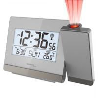 Technoline WT538 Projektionswecker – Funk, Thermometer, Schlummerfunktion, 14,7 × 9,2 × 4,2 cm, Grau