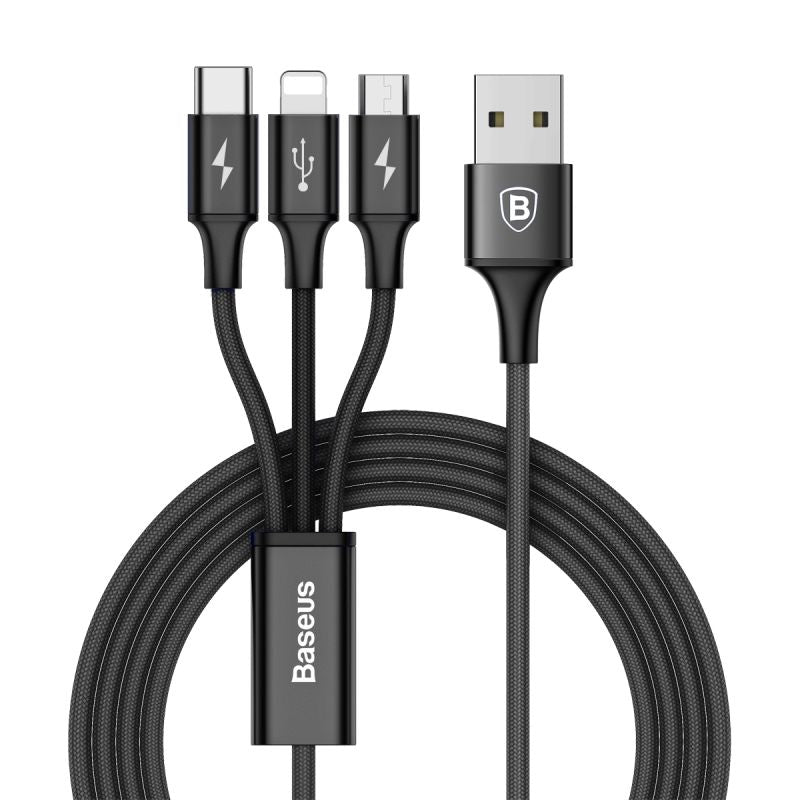 Baseus USB-Kabel, Lightning, USB-C, Micro-USB, 1,2 m, USB 2.0