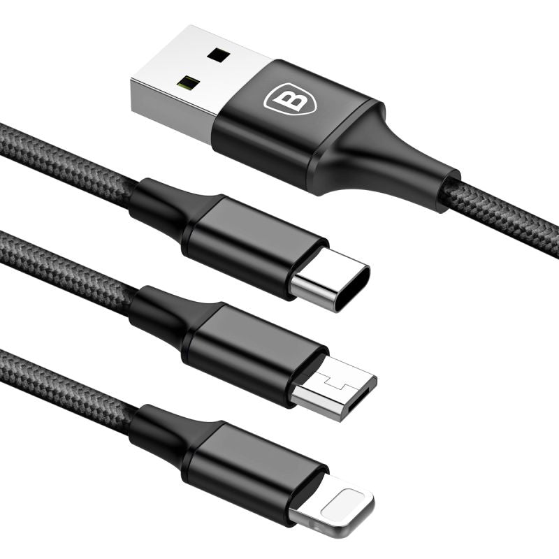 Baseus USB-Kabel, Lightning, USB-C, Micro-USB, 1,2 m, USB 2.0