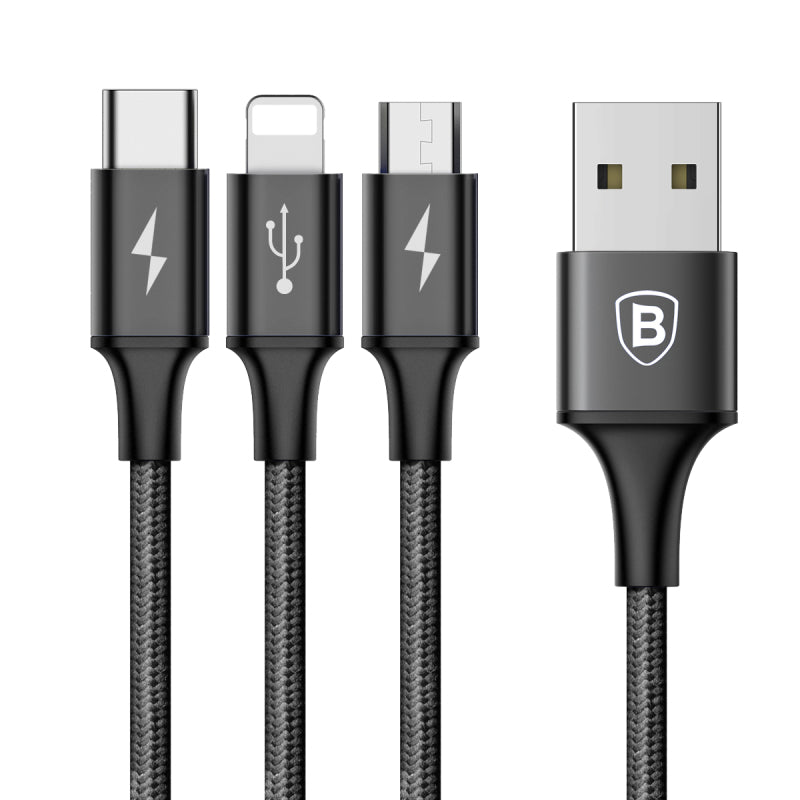 Baseus USB-Kabel, Lightning, USB-C, Micro-USB, 1,2 m, USB 2.0
