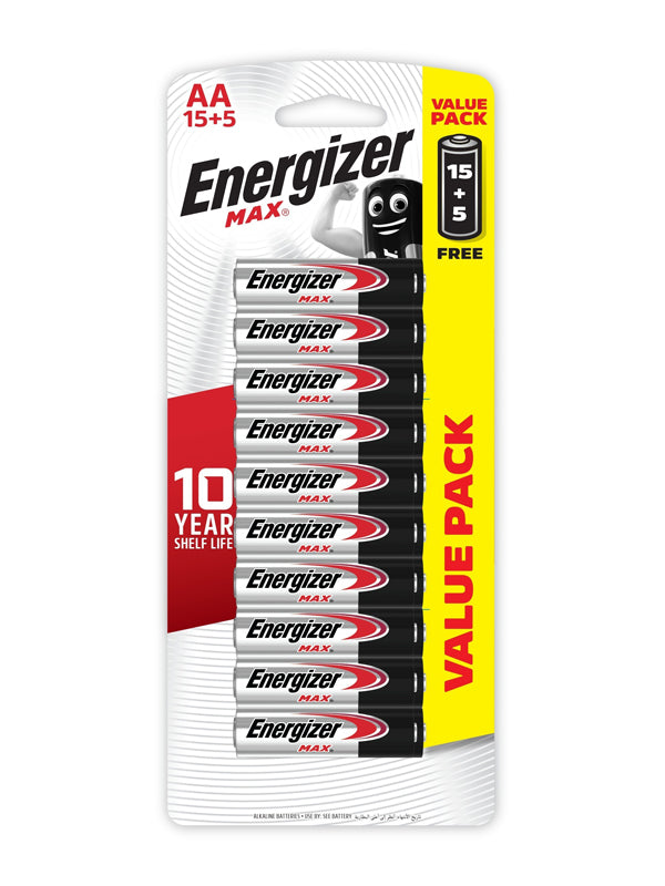 Energizer AA Batterien – Alkaline, 1,5 V – 20 Stk.