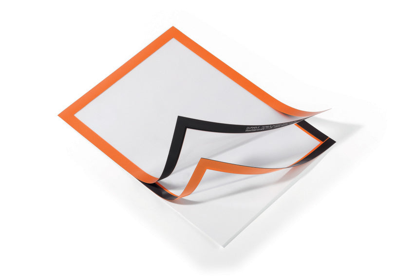 Durable Magnetrahmen – Duraframe, selbstklebende Rückseite, oranger Rahmen