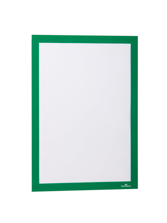 Durable Selbstklebender Info-Rahmen – DIN A4 – Grün – 10er Pack