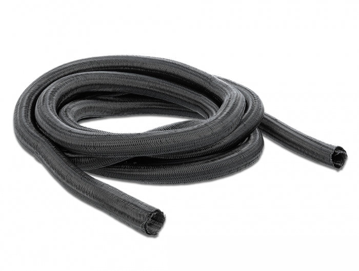 DeLOCK Kabelschlauch – 19 mm × 2 m – Polyester, Zuschneidbar – Schwarz