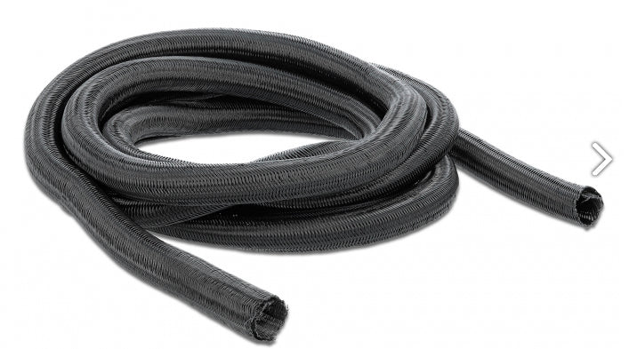 DeLOCK Kabelschlauch, Ø 25 mm × 2 m, zuschneidbar – schwarz