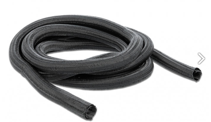 DeLOCK Kabelschlauch, Ø 16 mm × 2 m, zuschneidbar – schwarz