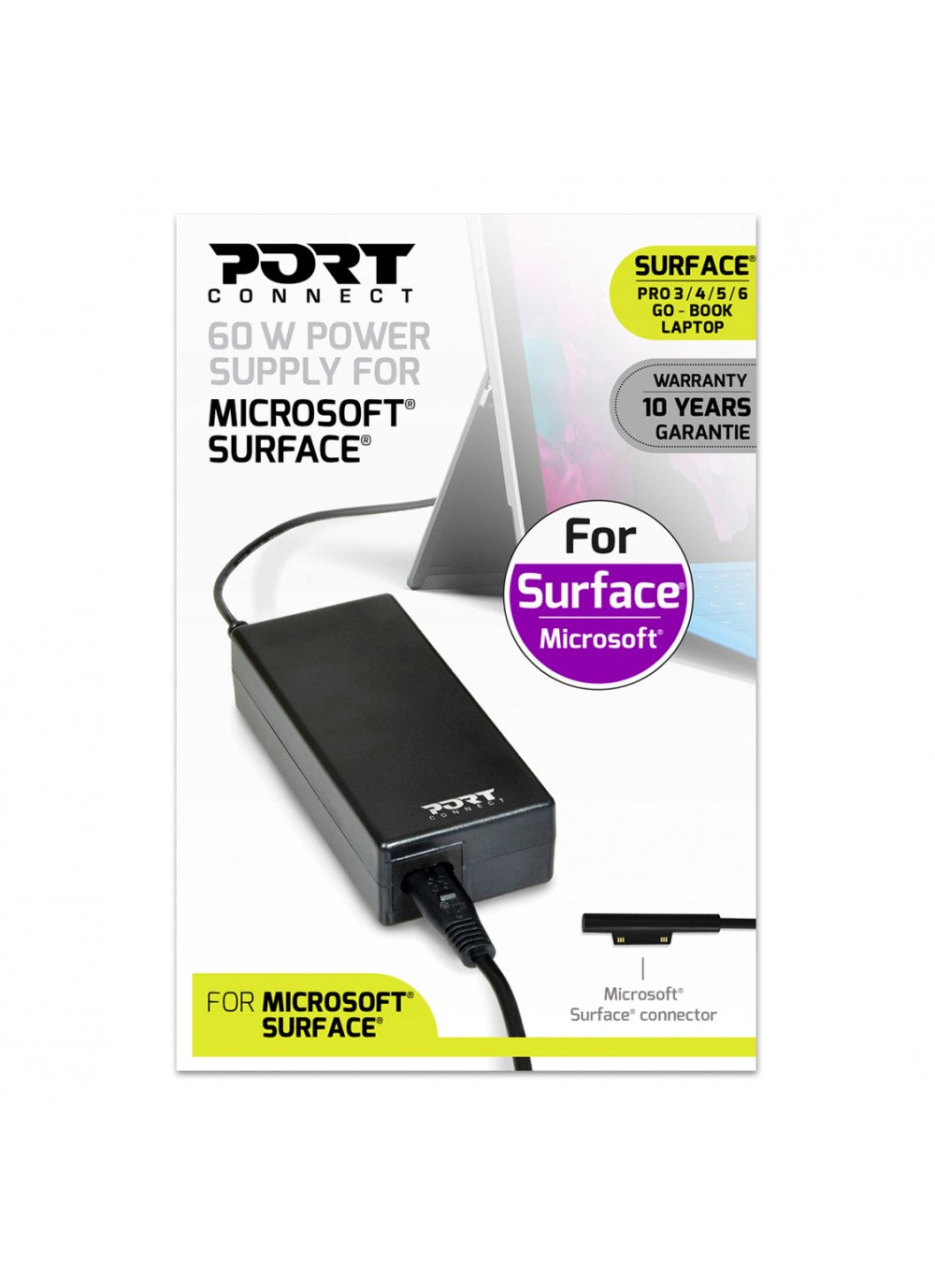 Port Designs 900102 Netzteil 60 W – 12–15 V – für Surface Pro 3, Surface Pro 4 und andere – schwarz