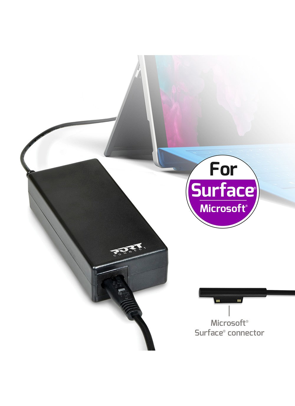Port Designs 900102 Netzteil 60 W – 12–15 V – für Surface Pro 3, Surface Pro 4 und andere – schwarz