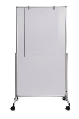MAUL Whiteboard – 100 × 180 cm, Melamin, magnetisch, Aluminiumrahmen, silber, mobil