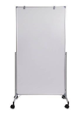 MAUL Whiteboard – 100 × 180 cm, Melamin, magnetisch, Aluminiumrahmen, silber, mobil