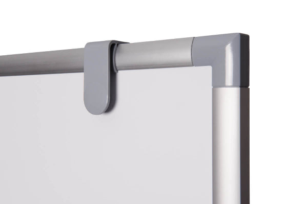 MAUL Whiteboard – 100 × 180 cm, Melamin, magnetisch, Aluminiumrahmen, silber, mobil