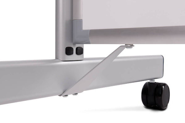 MAUL Whiteboard – 100 × 180 cm, Melamin, magnetisch, Aluminiumrahmen, silber, mobil