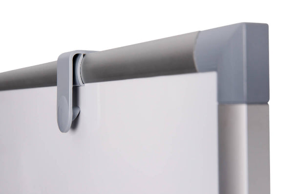 MAUL Whiteboard – 100 × 180 cm, Melamin, magnetisch, Aluminiumrahmen, silber, mobil