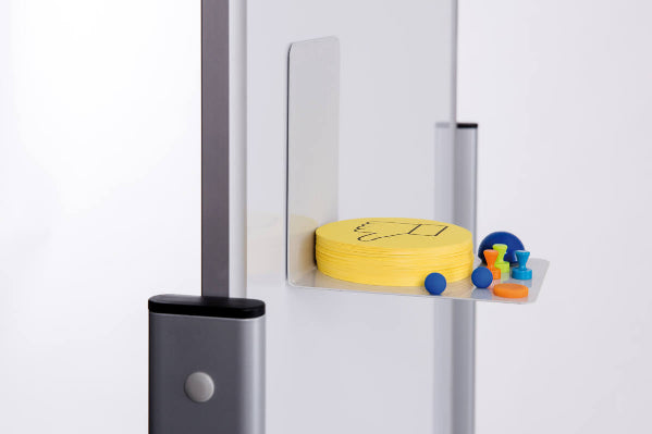 MAUL Whiteboard – 100 × 180 cm, Melamin, magnetisch, Aluminiumrahmen, silber, mobil