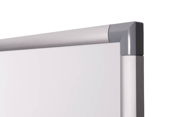 MAUL Whiteboard – 100 × 180 cm, Melamin, magnetisch, Aluminiumrahmen, silber, mobil
