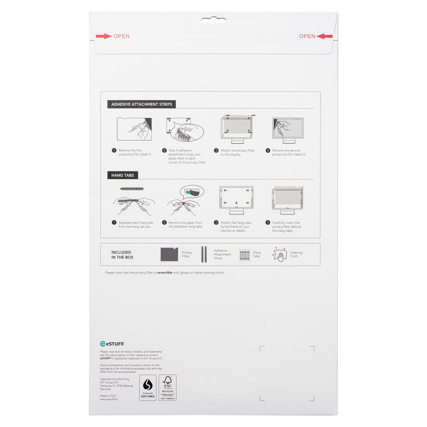 eSTUFF Displayschutz für 24" Monitore (532×299 mm, 16:9)