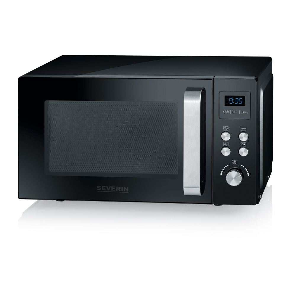 Severin Kombi-Mikrowelle MW 7752 – 25 l, Grill & Heissluft, 900 W – Schwarz/Edelstahl