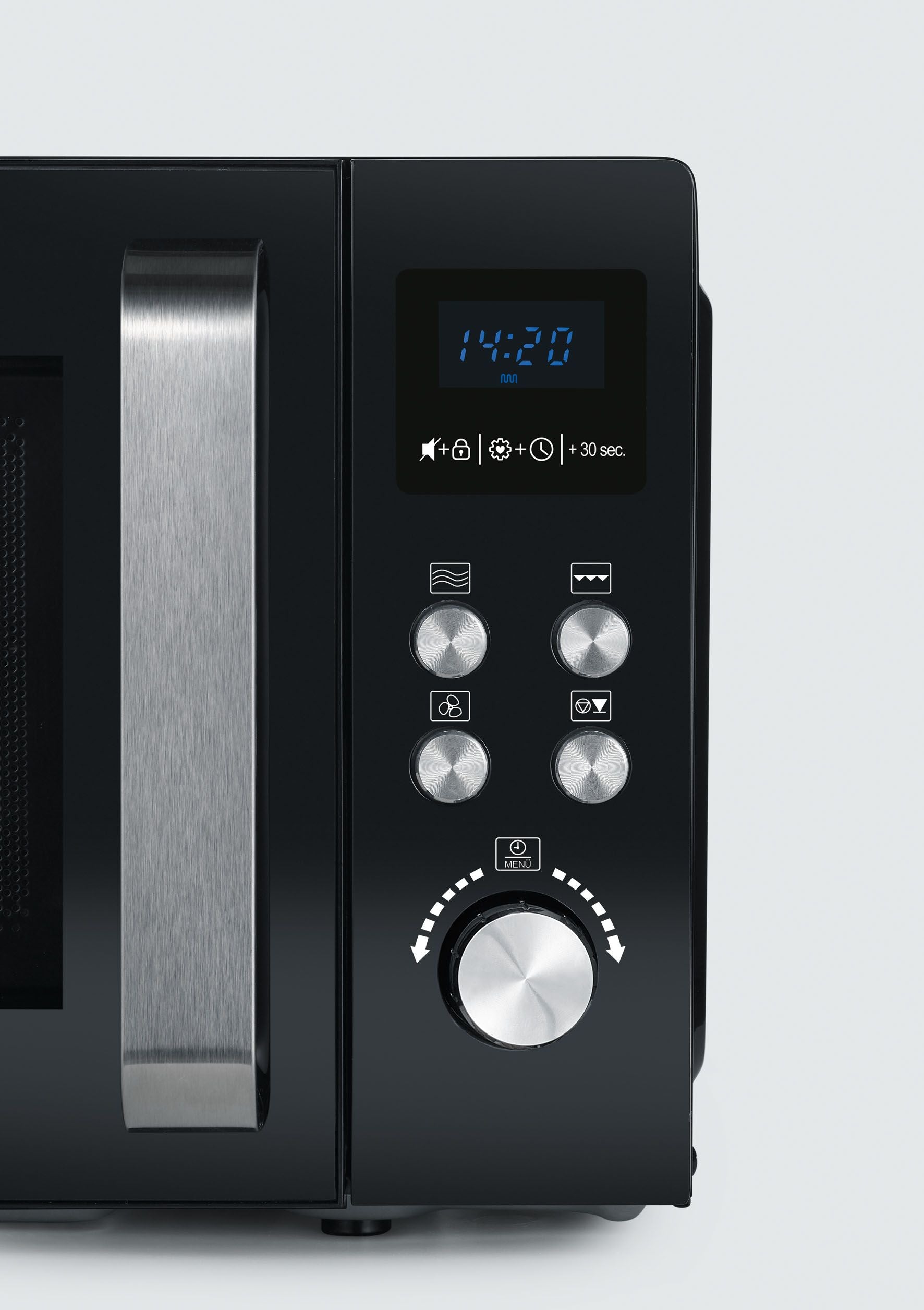Severin Kombi-Mikrowelle MW 7752 – 25 l, Grill & Heissluft, 900 W – Schwarz/Edelstahl