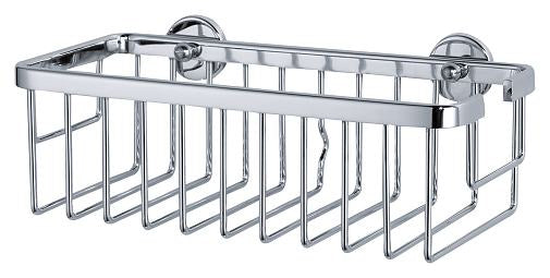 TESA Aluxx Duschablage – Klebemontage – 25 × 9,2 × 12,5 cm – Chrom – Aluminium