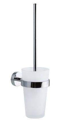 TESA WC-Garnitur Smooz – Edelstahl/Glas, Weiss, selbstklebend, 13,5 × 9,5 × 39,5 cm