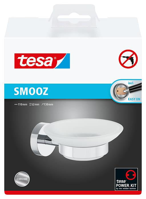 tesa Seifenhalter Smooz – Chrom, Silber, Weiss