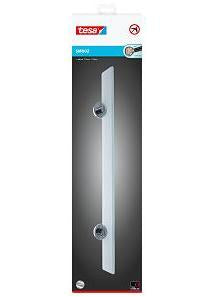 TESA Seifenhalter (Wand) Smooz – Glas/Metall, Klebestreifen, 60×12×5 cm, Chrom matt