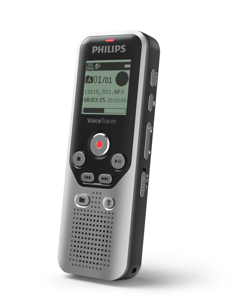 Philips DVT1250/00 – Digitales Diktiergerät, bis 583 h, 8 GB, USB, Line-in, Kopfhörer, Schwarz