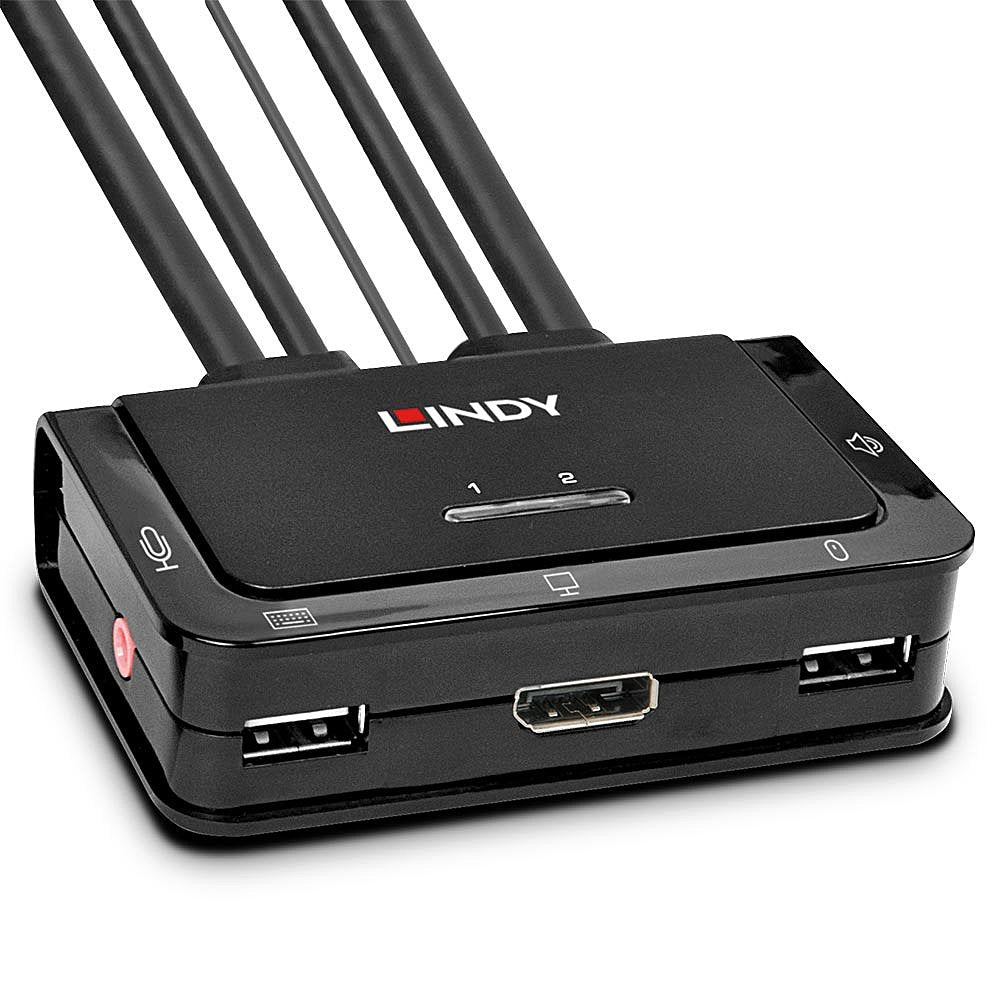 Lindy KVM-Switch 2×1, DisplayPort 1.2/USB 2.0