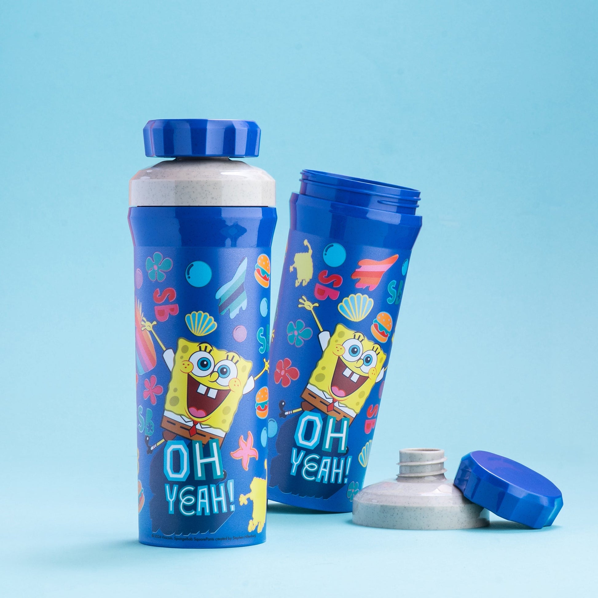 Koziol OLLI Kindertrinkflasche 500 ml – Kunststoff, Schraubdeckel, SpongeBob