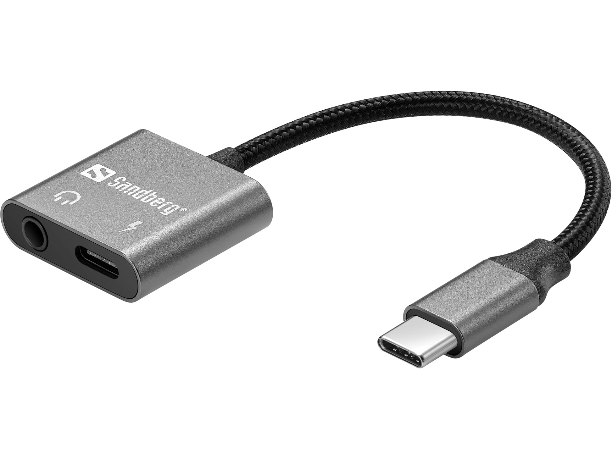 Sandberg 136-67 – Externe USB-Soundkarte – USB-C, 3,5 mm Klinke – Grau