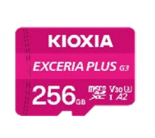 Kioxia EXCERIA PLUS G3 microSDXC 256 GB – UHS-I, Klasse 10, U3, V30, A2, 210/150 MB/s, inkl. SD-Adapter, Pink