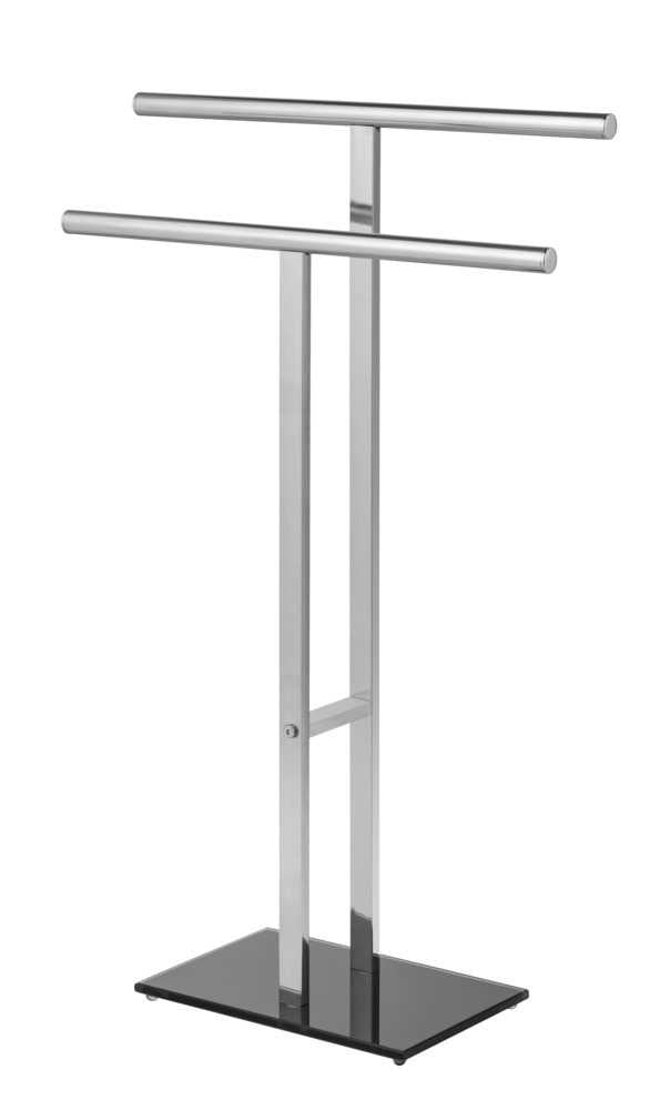 WENKO Handtuchständer in T-Form Lava – 50×20×81,5 cm, Edelstahl, Silber