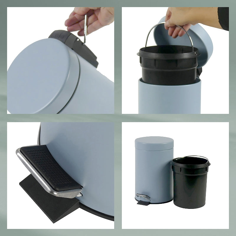 Kela Kosmetikeimer – 3 l – Metall, rund – hellblau