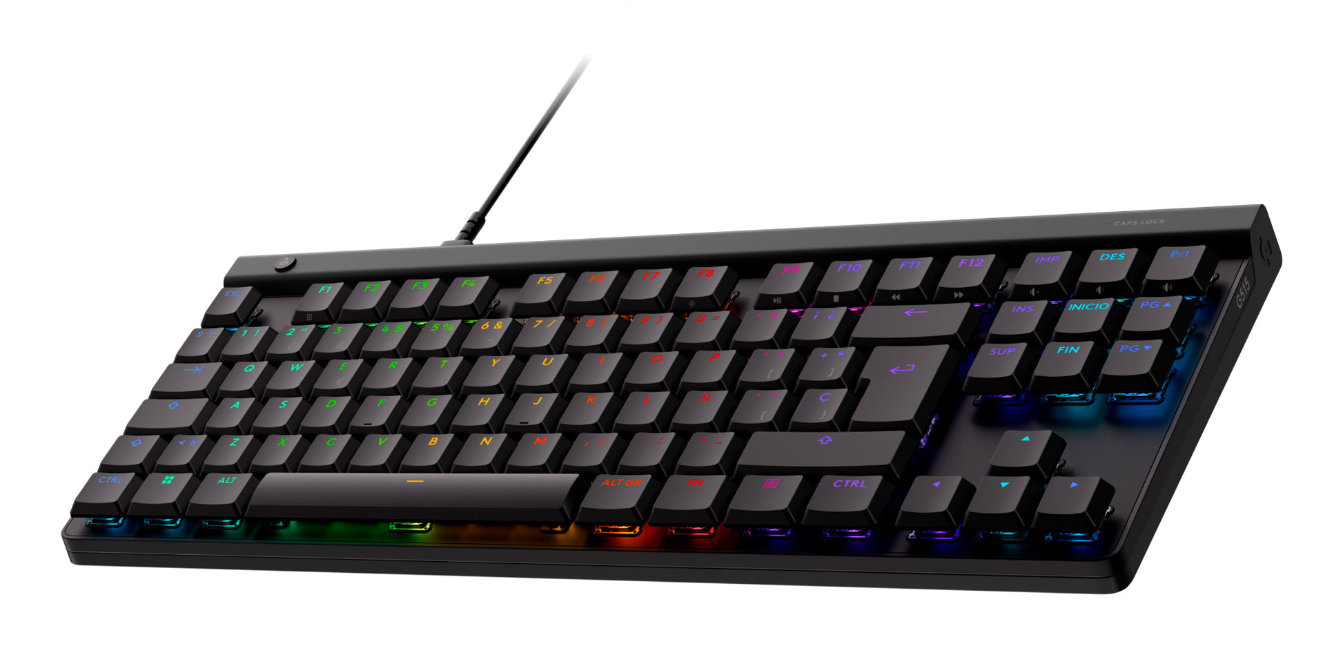 Logitech G G515 TKL – Gaming-Tastatur TKL – mechanisch – kabelgebunden (USB-C) – QWERTY (ES) – RGB – schwarz