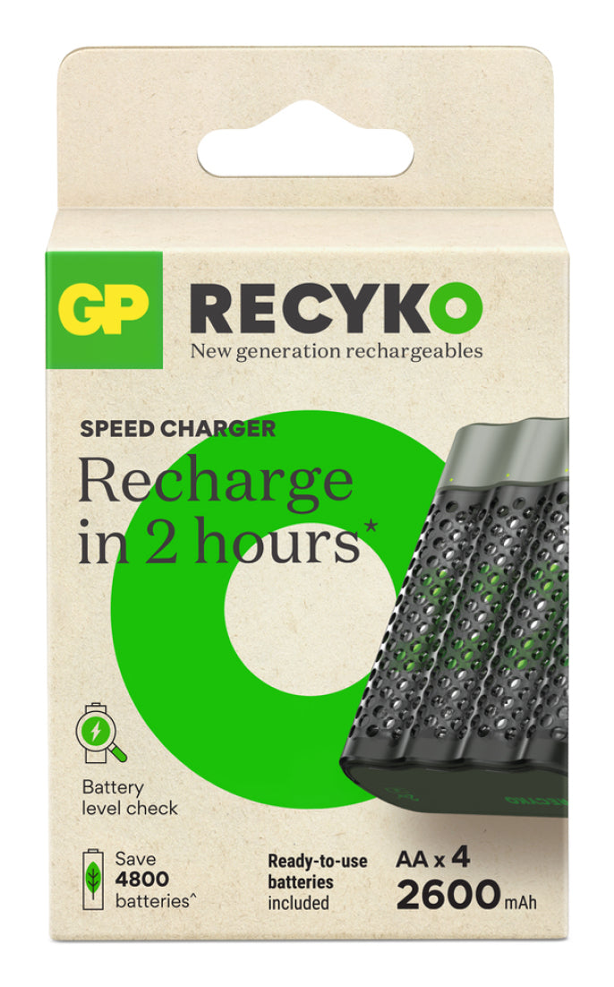 GP Batteries M451 Batterieladegerät 4× – für AA/AAA (NiMH) – inkl. 4× AA 2600 mAh