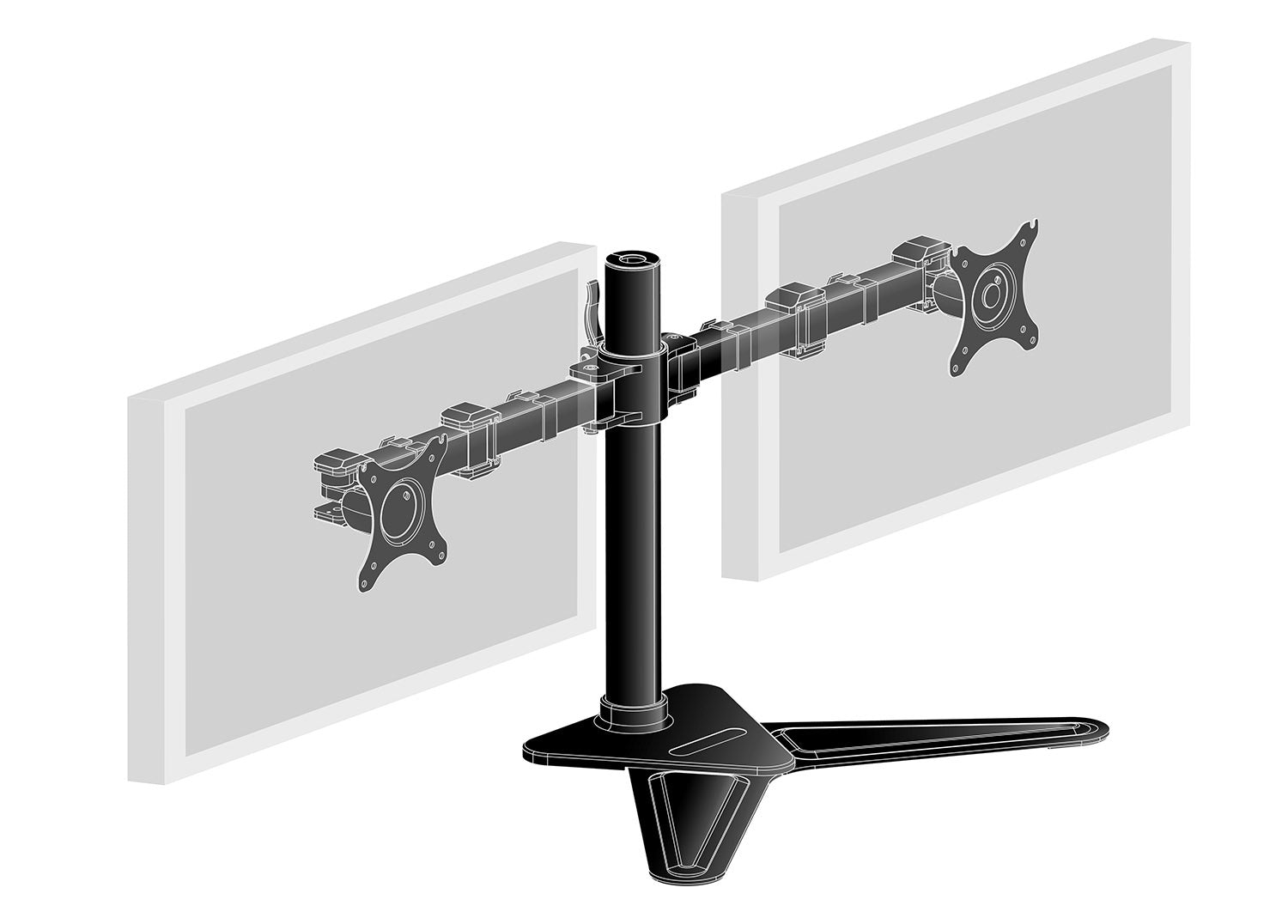 iiyama Monitorarm, Dual, Standfuss, bis 30", VESA 100 × 100 mm, 10 kg