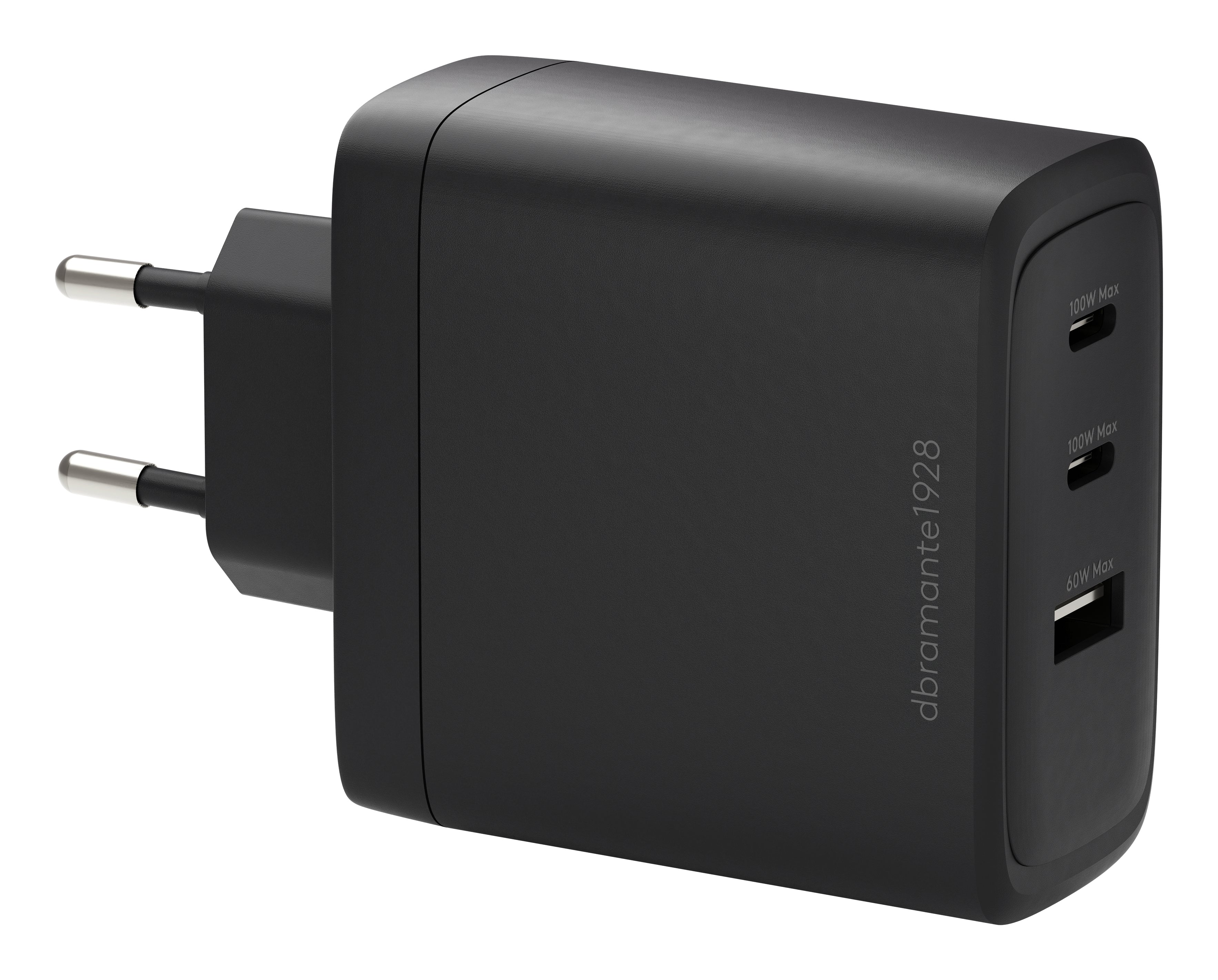 dbramante1928 CI10EUBL7230 USB-Wandladegerät 100 W – USB-C×2, USB-A×1 – Schnellladung – für Laptop und mehr