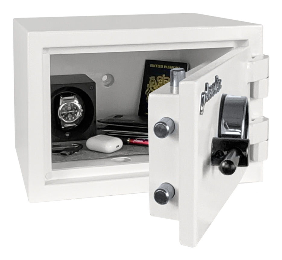 Phoenix Safe Co. Phoenix Tresor Fortress SS1451E – Elektronikschloss – 10 l – Bodenmontage – Weiss