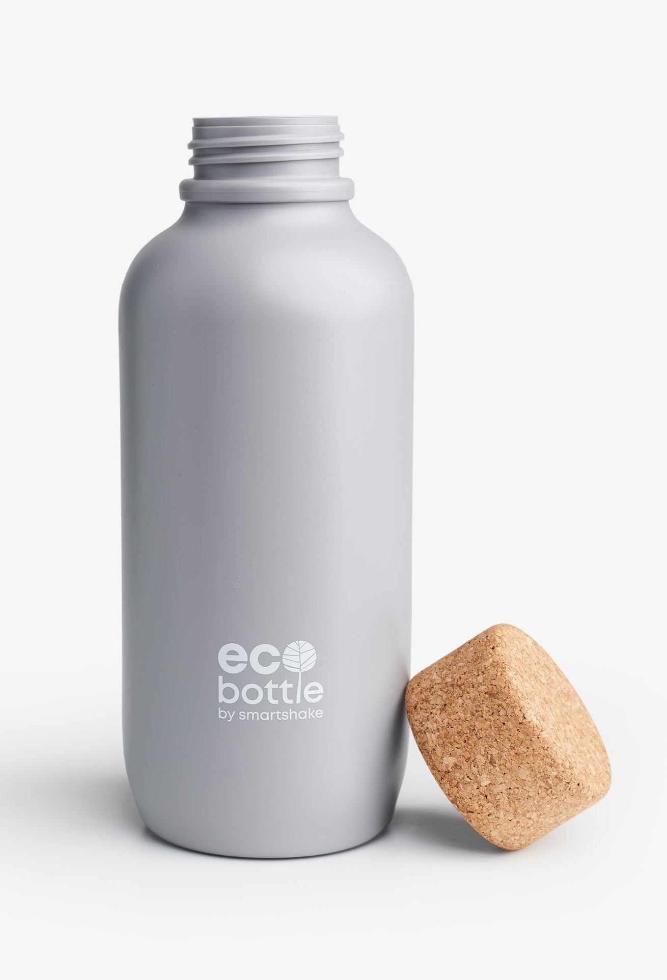 Smartshake EcoBottle Trinkflasche 650 ml – Zuckerrohrpulpe (Bagasse), Korken & Stopfen, Grau