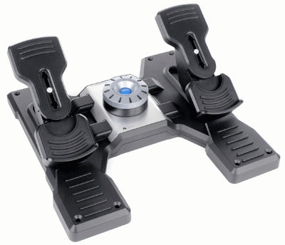 Logitech G Saitek Pro Flight Rudder Pedale – Maus – Kabelgebunden (USB‑A), Schwarz/Silber