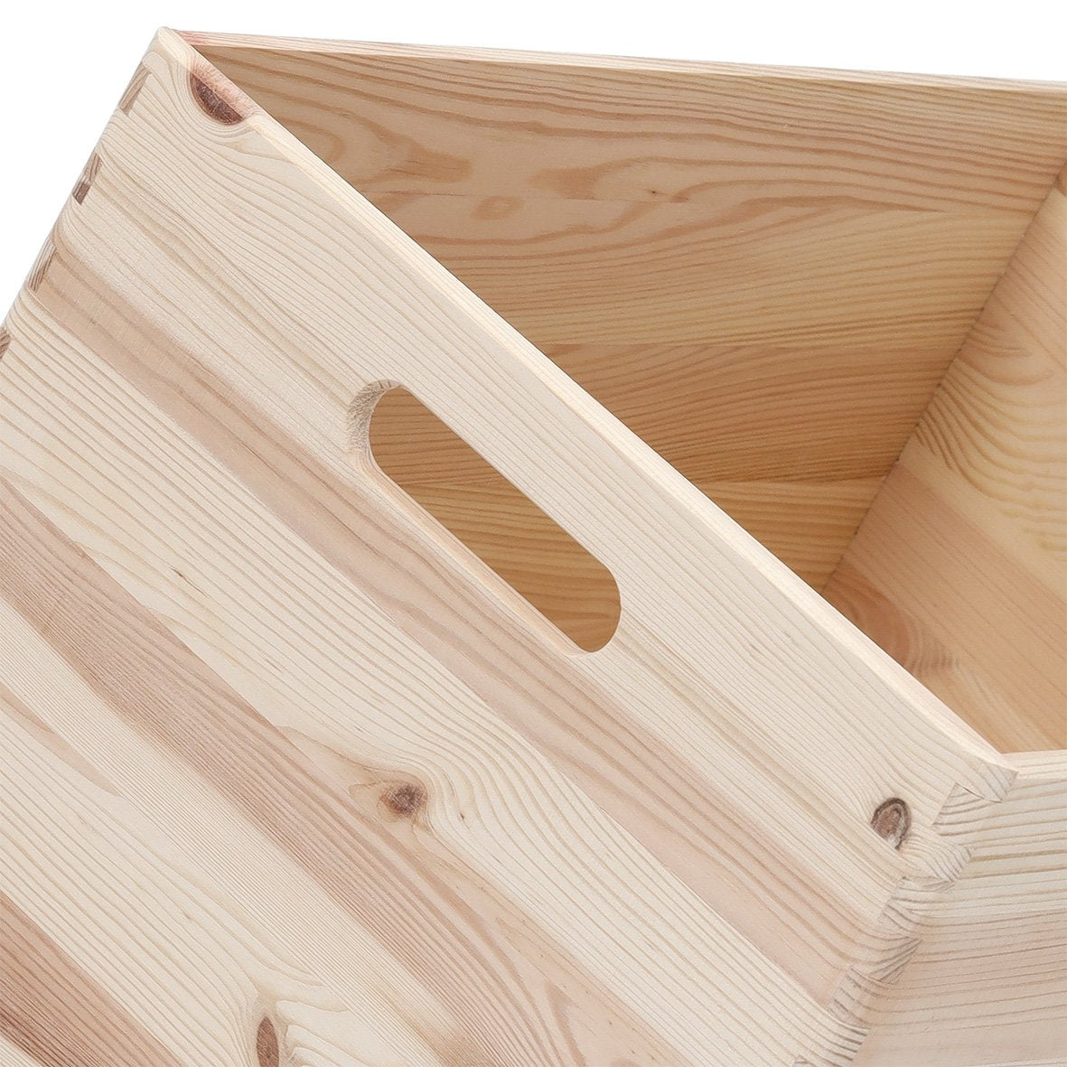 Zeller Present Aufbewahrungsbox ohne Deckel – Holz – Natur – mit Griff, stapelbar – 298 × 238 × 398 mm