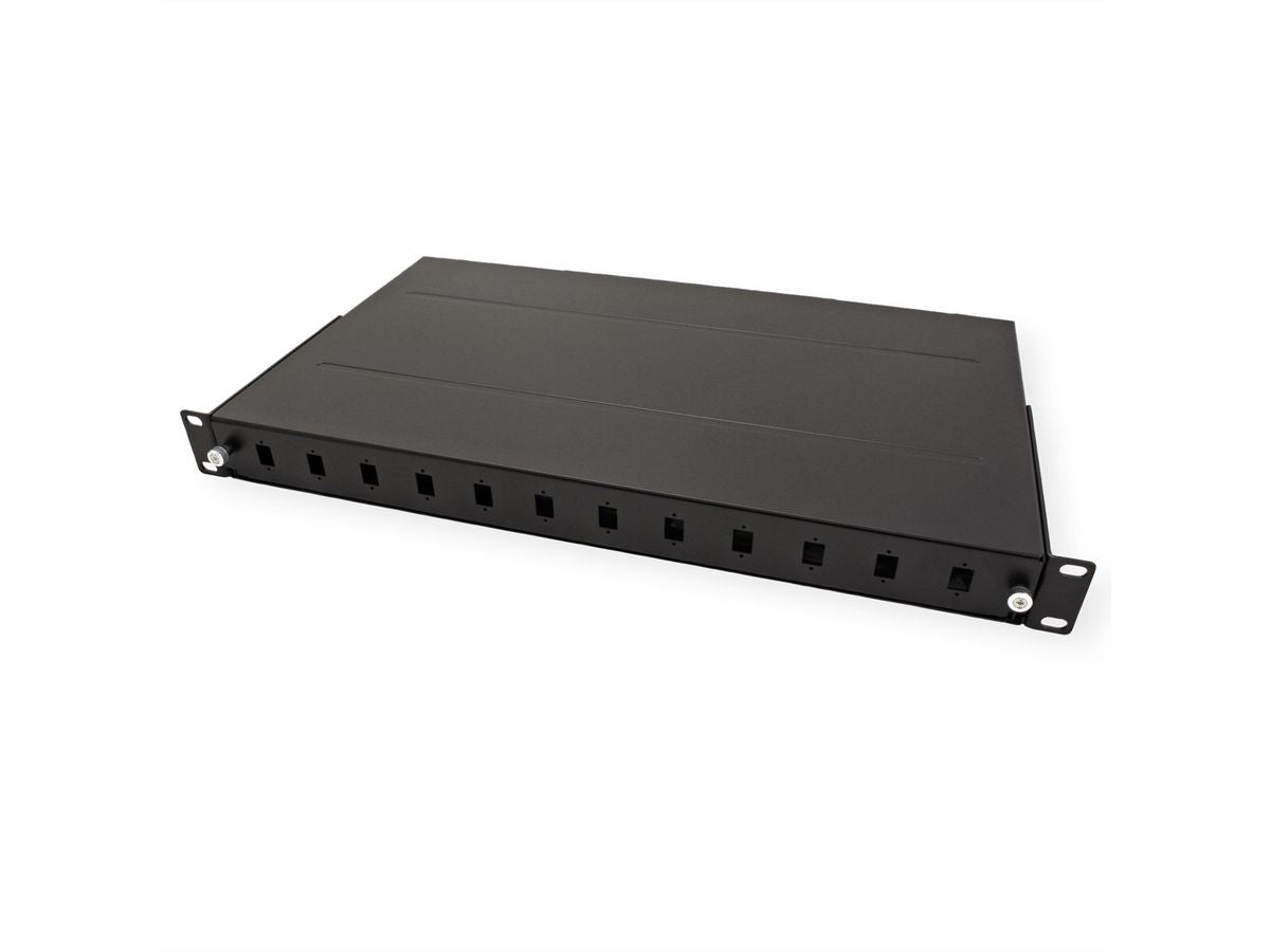 ROLINE Patchpanel LWL – 12× SC-Simplex oder LC-Duplex, 19", 1U, schwarz